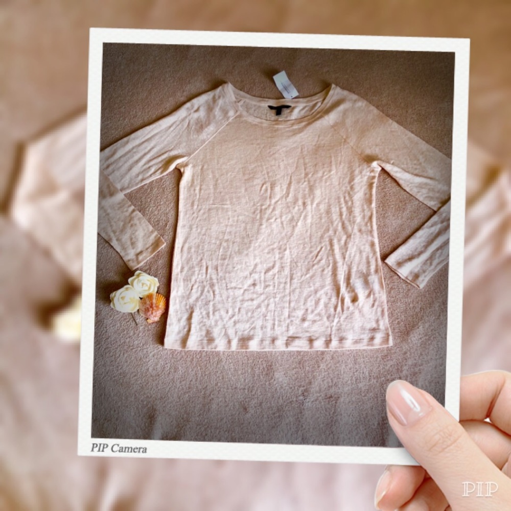 New Banana Republic Peach Linen Long Sleeve